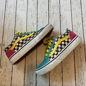 VANS Old Skool Crazy Check CMYK Kid's 3.5 Sneakers